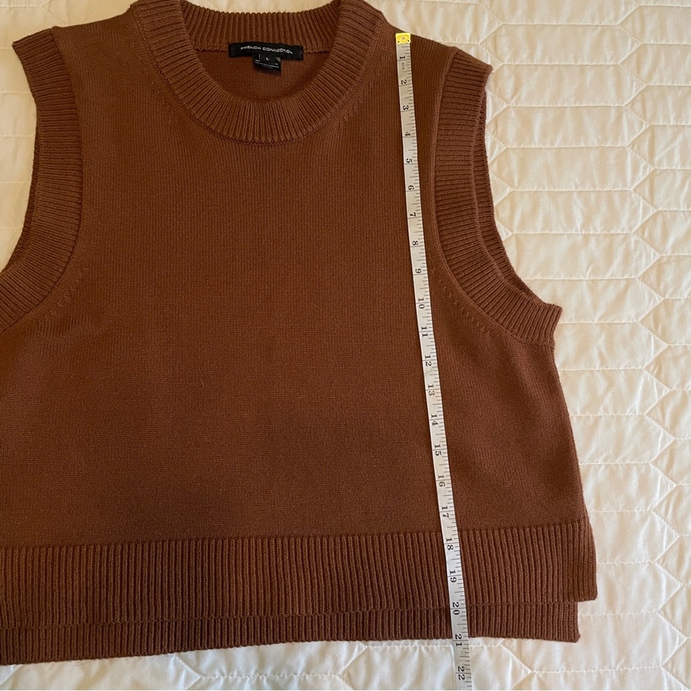 French Connection Brown Sweater Vest Large - Picture 4 of 6